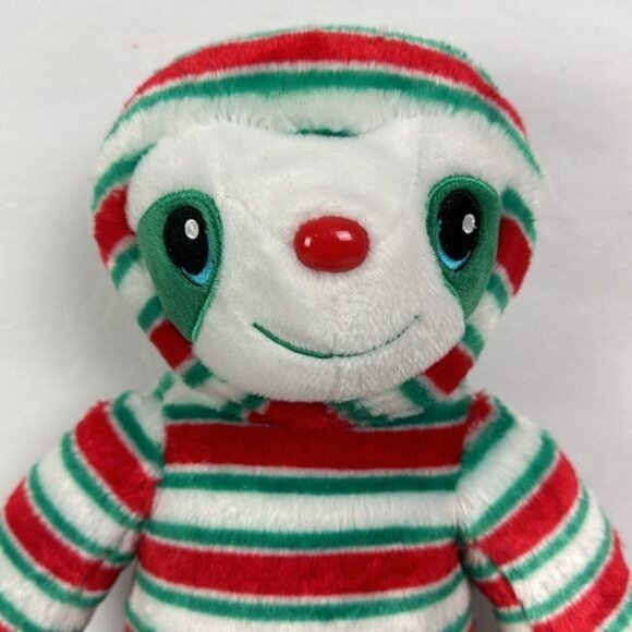 Build A Bear Peppermint Twist Sloth Plush holiday red green stripes Christmas BA - Picture 2 of 9